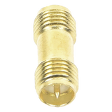 TT-COU-SMA-2RP-F - Adaptador Coaxial RF / SMA Hembra Inverso a SMA Hembra Inverso / Montaje en Línea / Cuerpo Bronce con Oro / Aislante Teflón