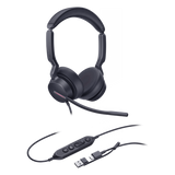 UH46-DUAL-TEAMS-USB-C/A - Auriculares Profesionales USB / Cancelación de Ruido IA con 3 Micrófonos / Altavoz 35 mm con EQ Dinámico / USB-C/A Plug-and-Play / Indicador de Ocupado / Compatible Microsoft Teams