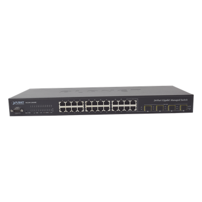 WGSW-24040R - Switch Administrable L2+ / 24 Puertos Gigabit / 4 Puertos Combo SFP / Enrutamiento Estático L3 / Doble Fuente de Alimentación