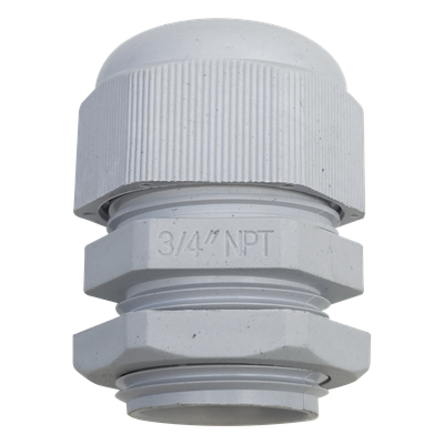 TXG-PG-34N - Conector Tipo Glándula / Rosca NPT 3/4" / Rango de Cable 10-16 mm / Plástico Industrial / IP para Ambientes Exigentes