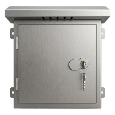 XGAMPOLE6MACC - Gabinete para Exteriores de Acero Inoxidable SUS201 / Cilindrico con Techo Inclinado / Ø305 x 195 x 315 mm (12.0 x 7.7 x 12.4 in) / Cerradura con Llave de Seguridad / Compatible con Postes XGAPOLE