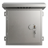 XGAMPOLE6MACC - Gabinete para Exteriores de Acero Inoxidable SUS201 / Cilindrico con Techo Inclinado / Ø305 x 195 x 315 mm (12.0 x 7.7 x 12.4 in) / Cerradura con Llave de Seguridad / Compatible con Postes XGAPOLE