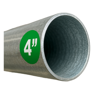 KEMT-400 - Tubería Conduit Acero Galvanizado de 4" / Recubrimiento Zinc Interior y Exterior / Inmersión en Caliente / Sin Cople / Etiqueta Verde / NMX-J-536-ANCE.