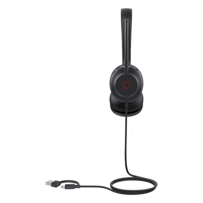 UH35-DUAL-UC-USB-C/A - Diadema Alámbrica USB / Cancelación de Ruido 60% / Altavoz 35 mm / USB-C/A Dual / Luz de Ocupado / Brazo Ajustable 300°