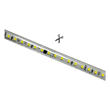 JLML-2835-07B - Manguera LED Luminosa Blanca de Resina Transparente y Flexible / Para uso Interior o Exterior / Carrete de 50 m/ 110V CA  4.2 A/ 500 W Potencia / T.C.C. 6500 K.