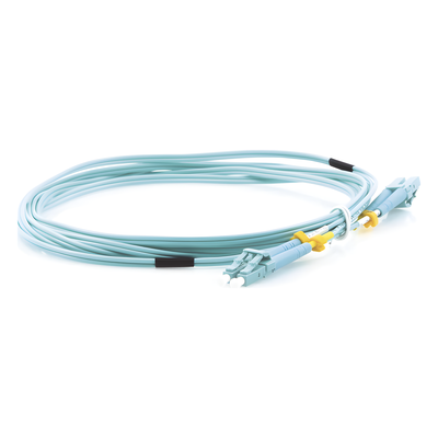 UOC-3 - Jumper de Fibra Óptica Multimodo LC-LC duplex 10 G, 50/125 OM3, Color Aqua, 3 Metros