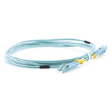 UOC-3 - Jumper de Fibra Óptica Multimodo LC-LC duplex 10 G, 50/125 OM3, Color Aqua, 3 Metros