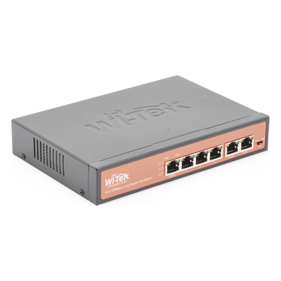 WI-PS205 - Switch PoE No administrable / PoE de Largo Alcance Hasta 250m / 4 Puertos PoE 10/100Mbps (Puerto 1 Hasta 60W, Puertos 2,3 y 4 Hasta 30W) + 2 Puertos 10/100Mbps Uplink / Presupuesto 65 W / Plug and Play