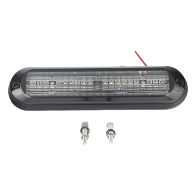 XLT1835RBA - Luz Auxiliar Ultra Brillante / 18 LEDs 3W / IP67 / Rojo/Azul/Ambar / 142.6x36x14mm / 10-30VDC / 0.47x0.12x0.05ft