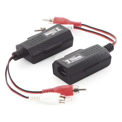 TT2001A - Balun Extensor de Audio / 800 m (2625 pies) / RCA a RJ45 / CAT5-6 / Protección TVS Grado 3 / 60 dB Rechazo Diafonía