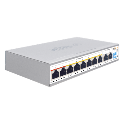 WI-PCES210G - Switch PoE Administrable en la Nube / 8 Puertos 10/100 Mbps PoE / 2 Puertos Uplink Gigabit / Presupuesto PoE 100 W / Alcance PoE 250 m (820.2 ft) / Soporte ONVIF