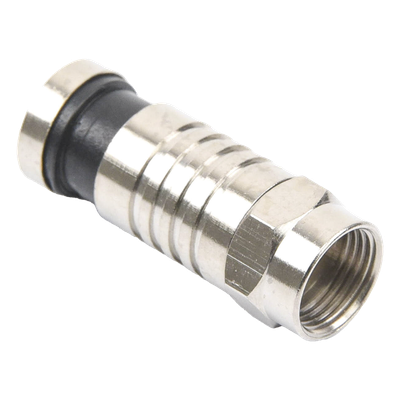 TT-CON-509-RG59 - Conector F Macho / Compresión en Línea / Cable RG-59 / Cuerpo Bronce Niquelado / Contacto Oro / Aislante Teflón