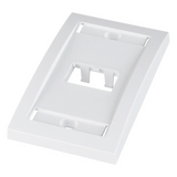 CFPE2WHY - Placa de Pared Vertical / 2 Puertos Mini-Com / Etiqueta y Cubierta Integradas / 2.75 x 4.5 in / ABS / Blanco