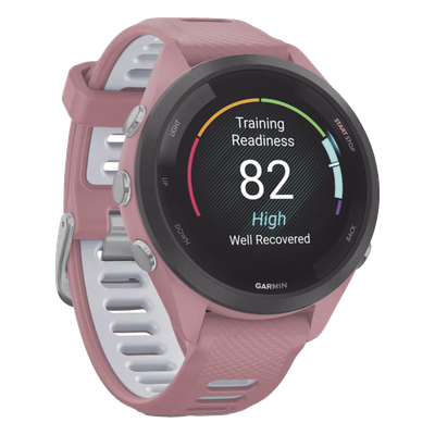 10-02810-05 - Forerunner® 265S, Bisel negro con carcasa en rosa y correa de silicona en rosa/gris