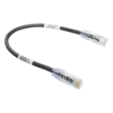 UTPSP1BLY - Cable de Parcheo UTP Cat6 / 24 AWG / CM / 0.3 m (1 pie) / Color Negro