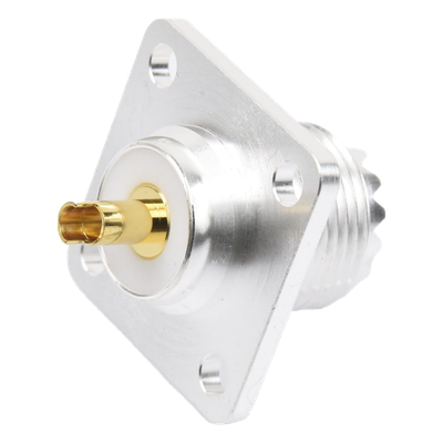 RFU-521-ST - Rf Industries,Ltd Conector RF Hembra / UHF SO-239 / Montaje Chasis 4 Hoyos RFU-521-ST
