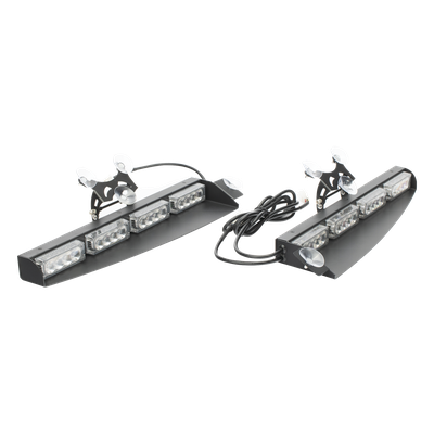 XLL107RB - Luz de Visera LED / 32 LEDs de 3W / 22 Patrones Configurables / 96W / 12 VCC / Interior Rojo/Azul