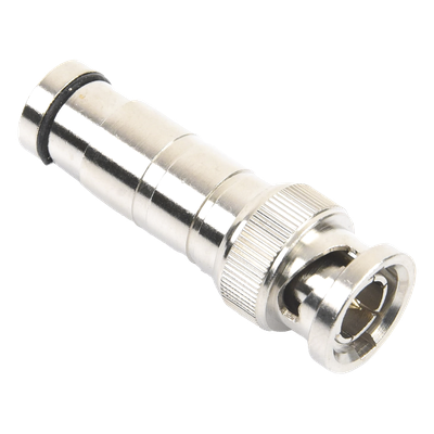 TT-RG-16 - Conector BNC Macho / Compresión Axial / 75 Ohm / RG-59/U / Níquel-Oro-PTFE / 42 mm Largo / 0.14 ft Diámetro