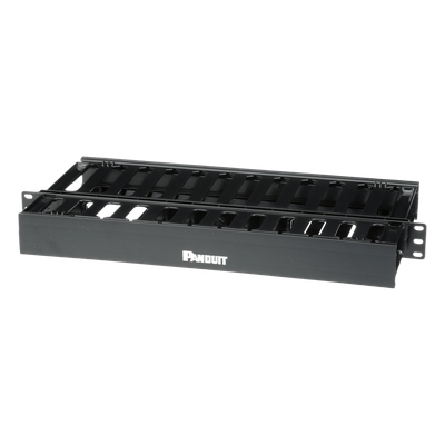 WMPSE - Organizador de Cables Horizontal / Doble Frontal y Posterior / Rack 19in / 1UR / ABS Monolítico / Categoría 5e/6
