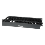 WMPSE - Organizador de Cables Horizontal / Doble Frontal y Posterior / Rack 19in / 1UR / ABS Monolítico / Categoría 5e/6