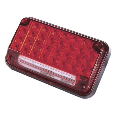 XLTE2335R - Luz de Advertencia LED / 7x4" / 66 LED / 10 Patrones de Destello / 12 VCC / Luz de Trabajo Integrada / Montaje Permanente