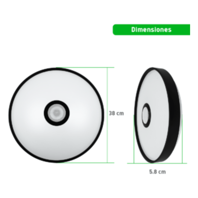 JLAR-3003 - Luminario LED JLAR-3003 / 30W / 2400 Lúmenes / Bluetooth Control App / Voltaje 85-265V / Temperatura 6500K Fría / Garantía 3 Años