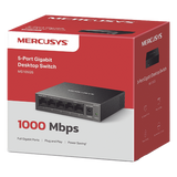 MS105GS - Mercusys MS105GS switch No administrado Gigabit Ethernet (10/100/1000) Negro