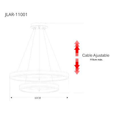 JLAR-11001 - Lámpara de Techo LED / Chips LED Ahorra Energía 80% / 110W / Flujo Luminoso 8,800 lm / Montaje Sobreponer / Interior IP20 / Vida Útil 50,000 h