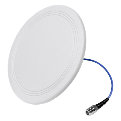 3100-05 - Antena Omnidireccional para Techo Interior / 600-6000 MHz / 5 Bandas Celulares y WiFi / Perfil Ultra Bajo 8 mm / Conector N-hembra / Cable Plenum 30 cm / Material del radomo, ABS