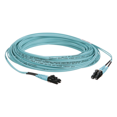 FX2ERLNLNSNM015 - Jumper de Fibra Óptica / OM3 50/125 / LC-LC Dúplex / OFNR Riser / Aqua / 15 m (49.21 pies)