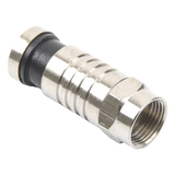 TT-CON-509-RG6 - Conector F Macho / Compresión en Línea / Cable RG-6 / Cuerpo Bronce Niquelado / Contacto Central Oro / Aislante Teflón