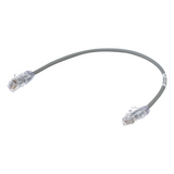 UTP28SP1GY - Cable de Parcheo Cat6 / UTP 28AWG / Diámetro Reducido 3.8 mm / 0.30 m (1 Pie) / Gris / LSZH-CM / PoE++