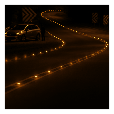 AC-LED - Accesspro Señalizador Vial Solar / 6 LED Intermitentes / Alcance Visual 800 m (2624.7 ft)