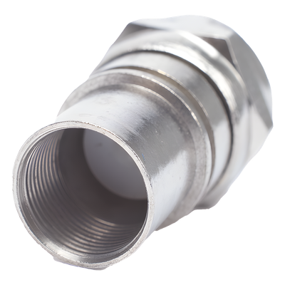 TT-CON-537 - Conector F Macho / Plegable con PIN / Cable RG-6 / Cuerpo Bronce Niquelado / Contacto Oro / Aislante Teflón