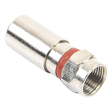 TT-CON-510-RG6 - Conector F Macho / Compresión en Línea / Cable RG-6 / Cuerpo Bronce Niquelado / Contacto Oro / Aislante Teflón