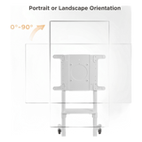 TTV1146TW - Soporte Móvil para Pantalla / Rotación 0° a 90° / 37" a 70" / VESA 200x200 a 600x400 / Carga 70 kg (154 lbs) / Ruedas con Bloqueo / Blanco