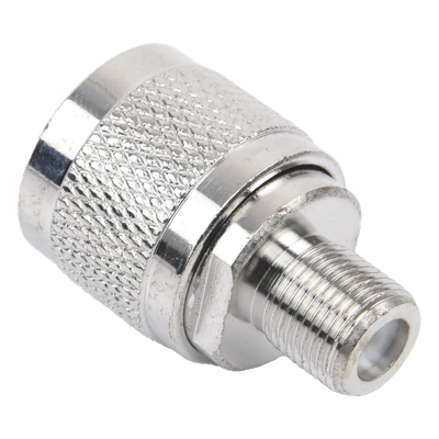 TT-CON-540 - Adaptador Coaxial RF / N Macho a F Hembra / Montaje en Línea / Bronce Niquelado / Contacto Oro / Teflón / -20℃ a 80℃