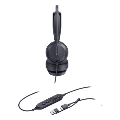 UH42-MONO-UC-USB-C/A - Auricular USB Profesional / Cancelación de Ruido con IA / Altavoz 35 mm con EQ Dinámico / USB-C con Adaptador USB-A / Control Integrado de Llamadas