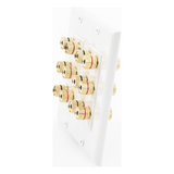 EP-WP6S - Placa de Pared | Postes de Unión Tipo Banana | Conexión para 6 Altavoces | Fácil Instalación | Conectores Chapados en Oro