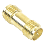 TT-COU-SMA-2RP-F - Adaptador Coaxial RF / SMA Hembra Inverso a SMA Hembra Inverso / Montaje en Línea / Cuerpo Bronce con Oro / Aislante Teflón