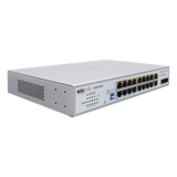 WI-PCES218GF - Switch PoE / 16 Puertos 10/100 Mbps PoE / 2 Uplink Gigabit / 1 Puerto SFP / Presupuesto PoE 250 W / Alcance 250 m (820.2 ft) / ONVIF
