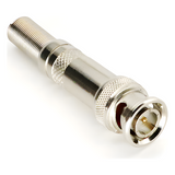 TT-RG-96 - Conector BNC Macho / 75 Ohm / Resorte de Presión / RG-59/RG-6 / Níquel-Oro-PTFE / 41.7 mm (0.14 ft) Largo
