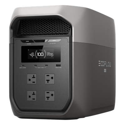 EFDL3M - Estación de Energía Portátil EcoFlow DELTA 3 MAX, 2048Wh, Batería LiFePO4, Salida 2400W (Surge 4800W)