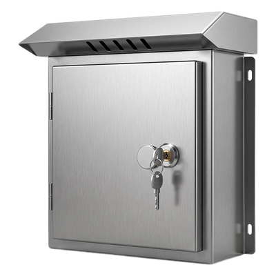 XGAMPOLE6MACC - Gabinete para Exteriores de Acero Inoxidable SUS201 / Cilindrico con Techo Inclinado / Ø305 x 195 x 315 mm (12.0 x 7.7 x 12.4 in) / Cerradura con Llave de Seguridad / Compatible con Postes XGAPOLE