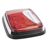 XLTE1755R - Luz de Advertencia LED / 8 X 6" / Color Rojo / Luz de Trabajo Blanca 12 W / 11 Patrones de Destello / IP67 / 12-30 VCC