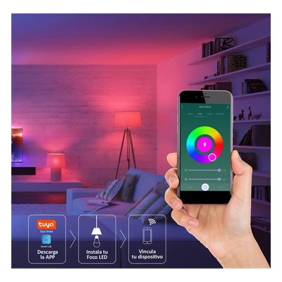 JLA-410 - Foco Smart  Dimeable / 10W / RGB y Blanco / Base E27 / IP20 / Con Control desde Aplicación Móvil