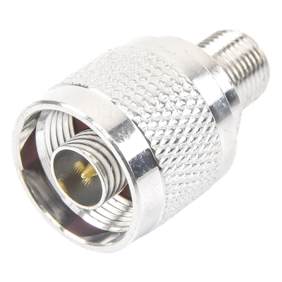 TT-CON-540 - Adaptador Coaxial RF / N Macho a F Hembra / Montaje en Línea / Bronce Niquelado / Contacto Oro / Teflón / -20℃ a 80℃