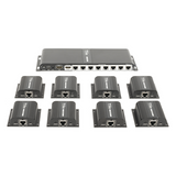 TT718PRO - Kit Divisor y Extensor HDMI (Extender Splitter)  / Divide 1 Fuente HDMI a 8 Pantallas / Extiende la señal HDMI hasta 40 m / Resolución 1080P @ 60 Hz / Cat 6/6a/7 / Uso 24/7 / Salida Loop en el Tx / IR / Alimente solo el Tx (PoC).