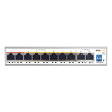 WI-PCES210G - Switch PoE Administrable en la Nube / 8 Puertos 10/100 Mbps PoE / 2 Puertos Uplink Gigabit / Presupuesto PoE 100 W / Alcance PoE 250 m (820.2 ft) / Soporte ONVIF