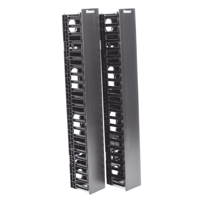 WMPV45E - Organizador Vertical de Cables / Doble Cara / 45 RU / 5x12in / 4.9in Ancho / 6.9ft Altura / Negro